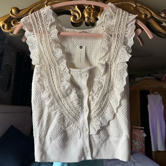 Anthropologie pilcro crafted bib sweater tank size xs - Picture 8 of 12